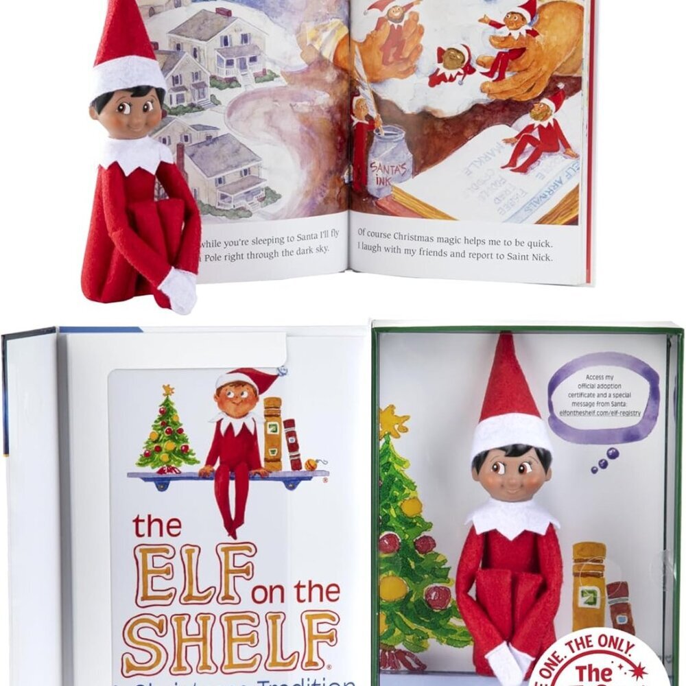 A Christmas Tradition - Boy Scout Elf with Brown Eyes - Includes Artfully Illust